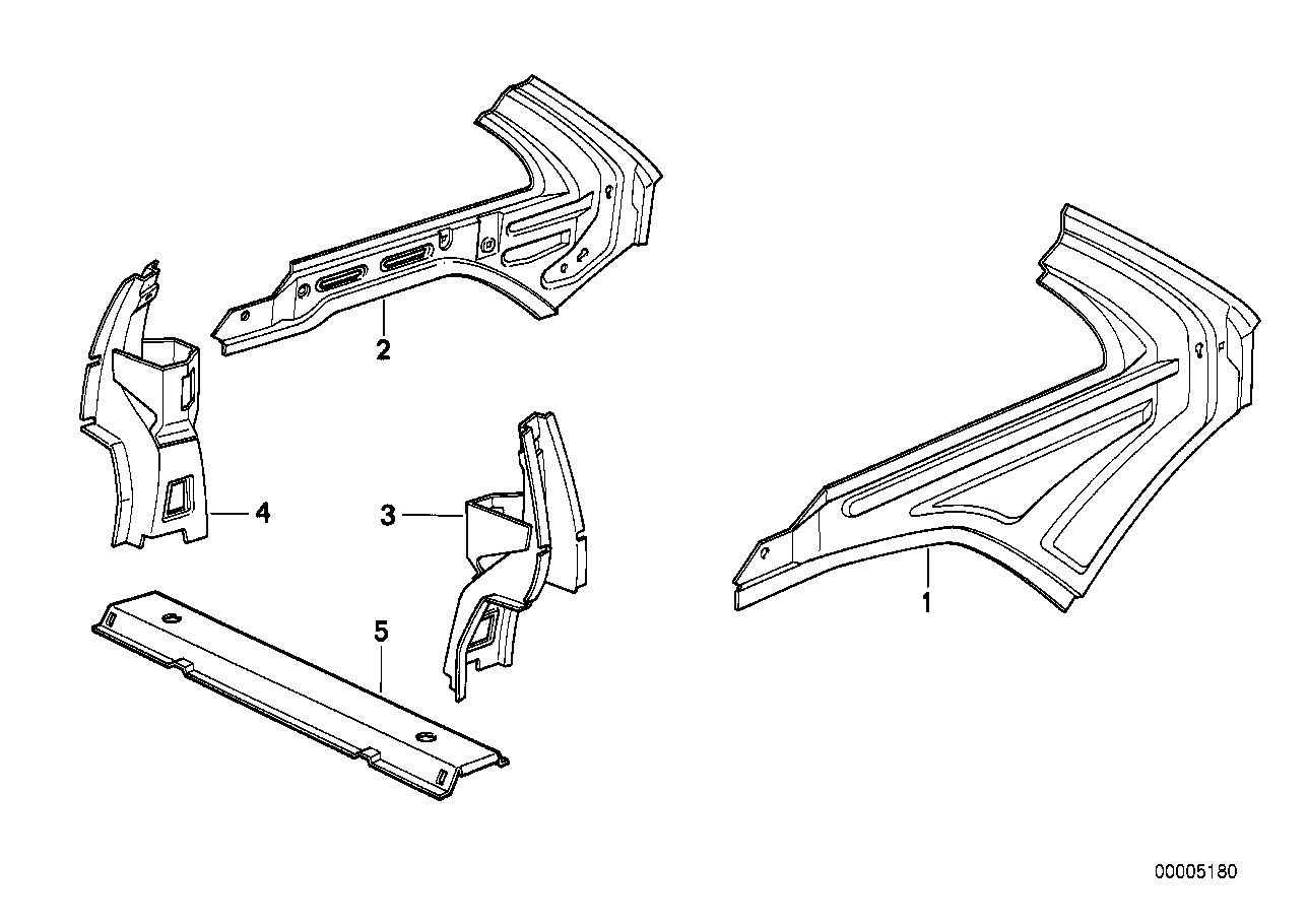 Pieces laterales du coffre/interieur
