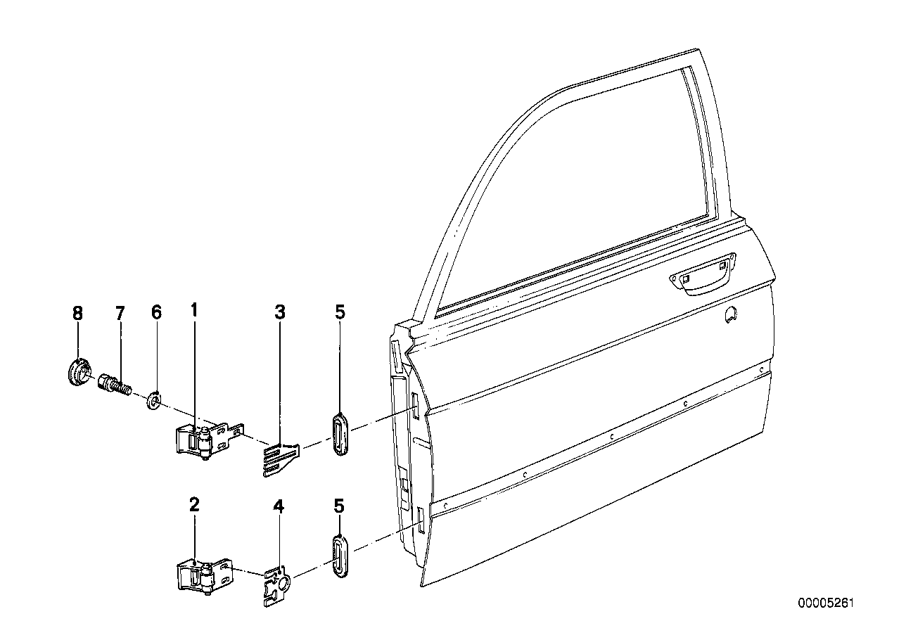 Porta anteriore-cerniera/freno porta