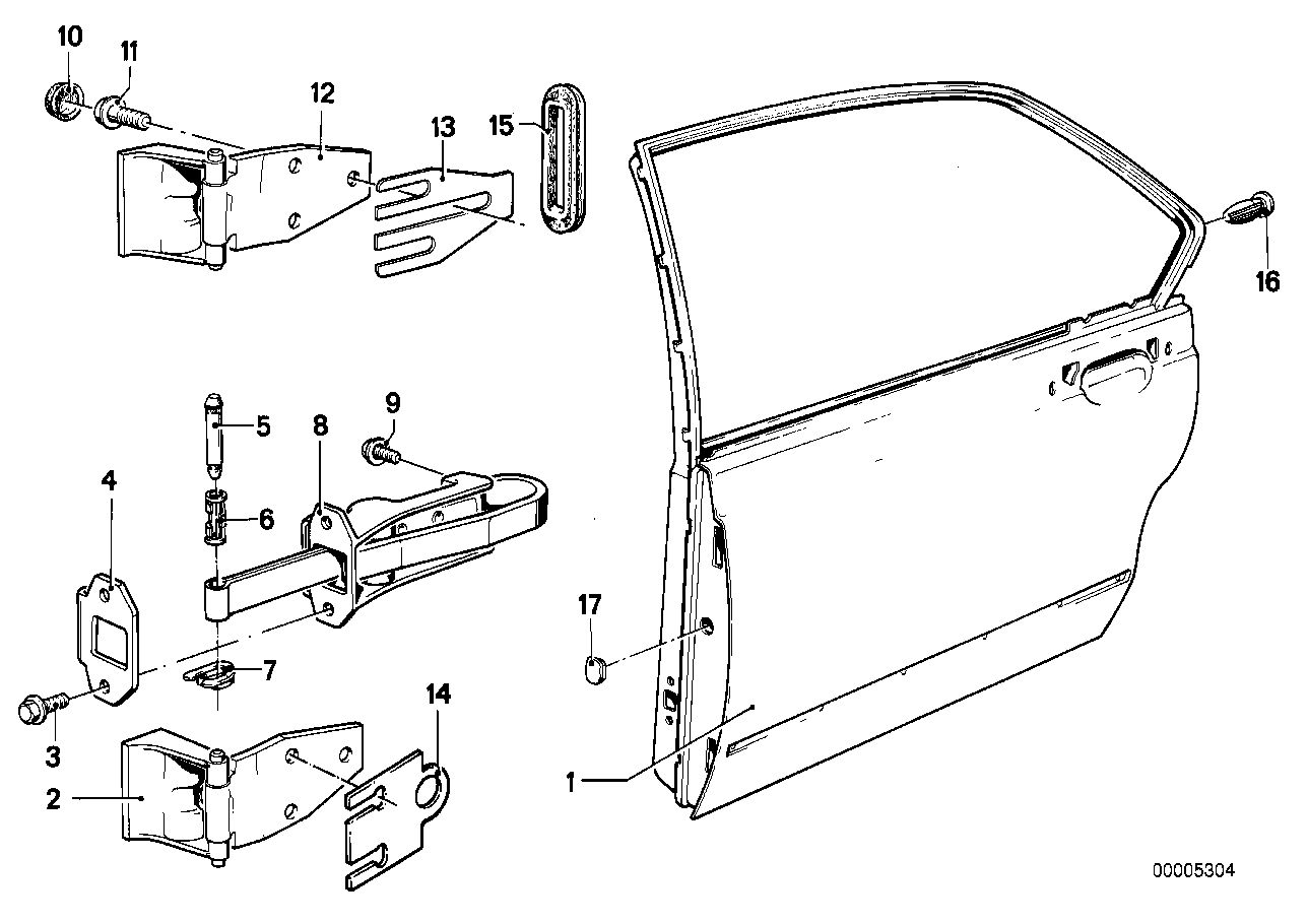 Rear door - hinge/door brake