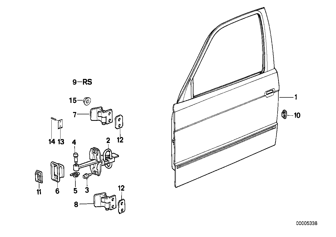 Front door-hinge/door brake