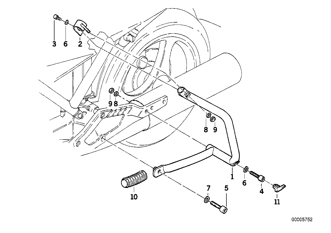 Mounting parts f rear protection bar