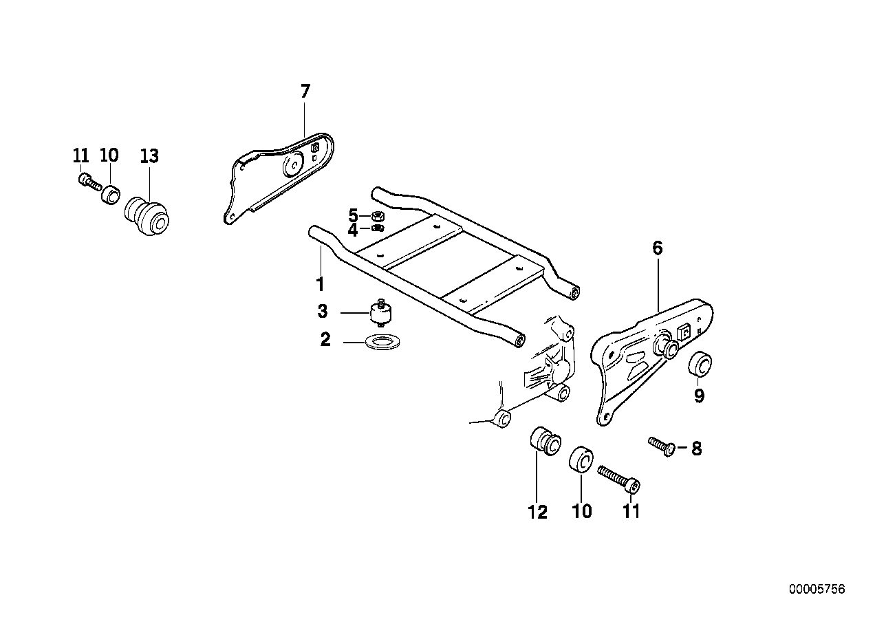 Mounting parts for footpeg system