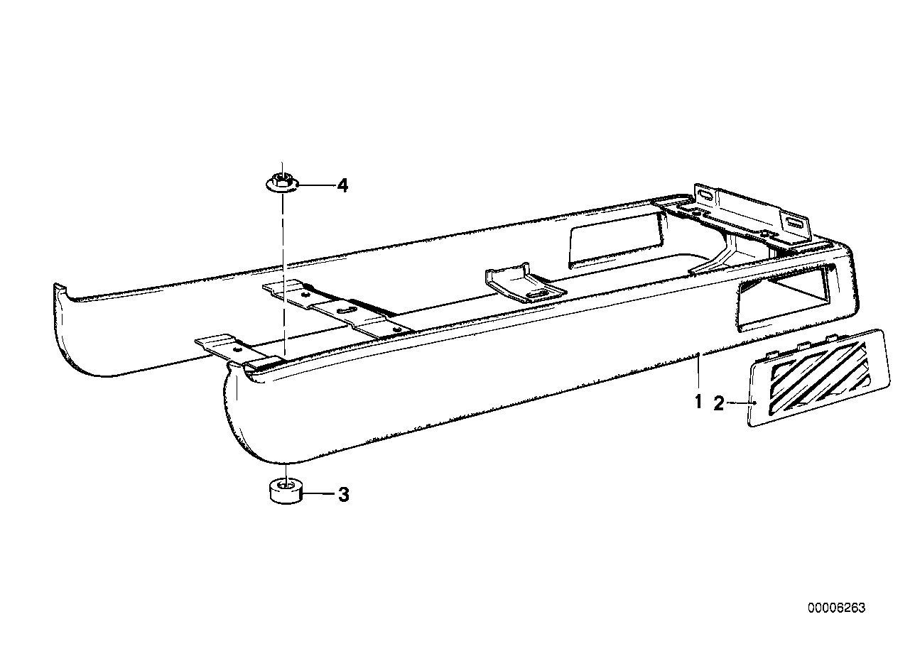 Rear mounting parts of center console