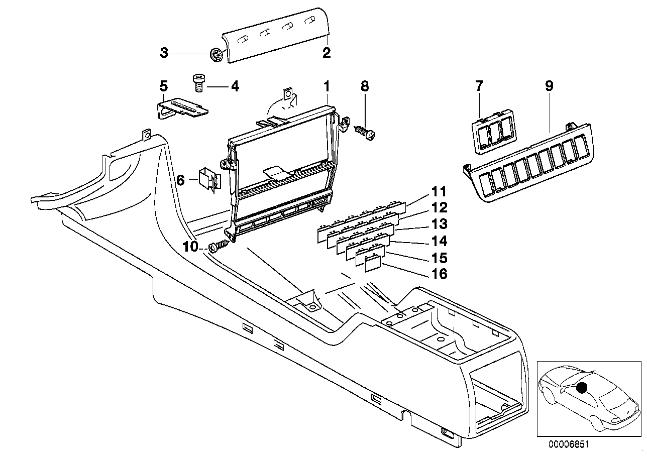 Module carrier, centre console