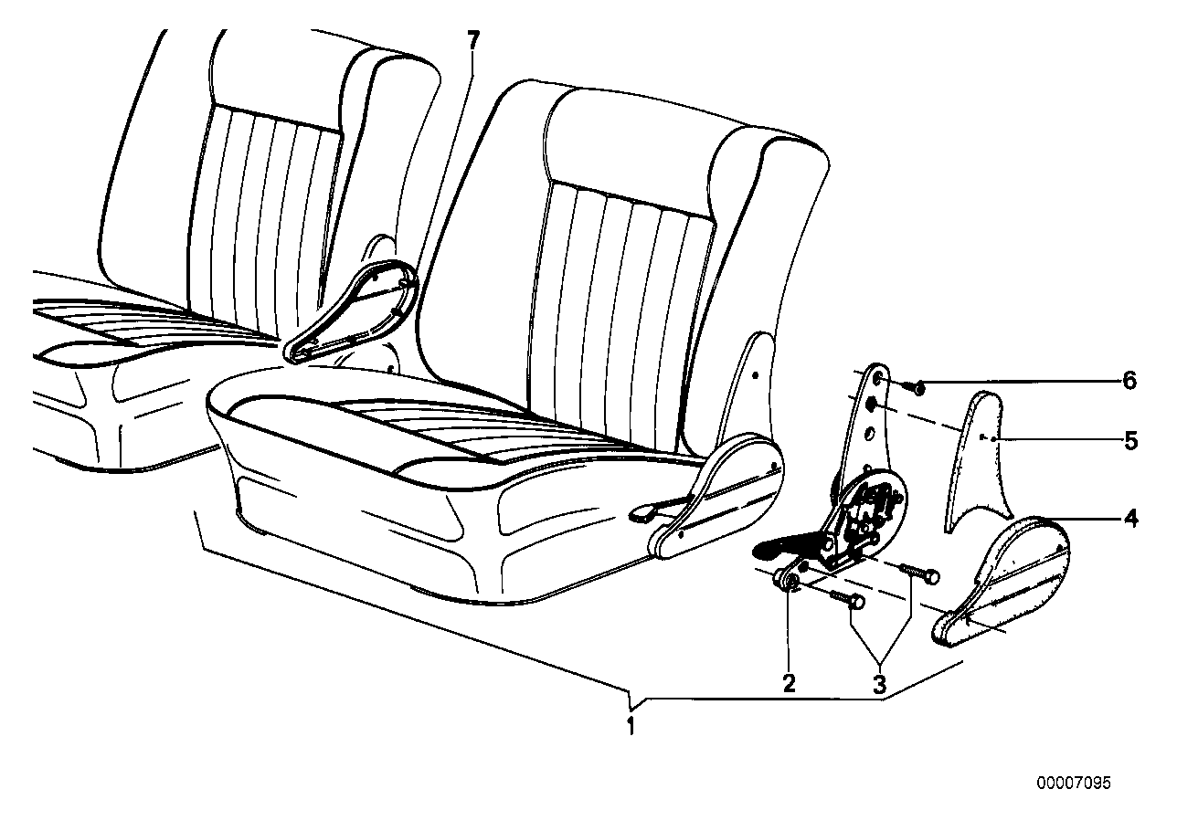 Fotel przedni-okucie siedzeń rozkład.