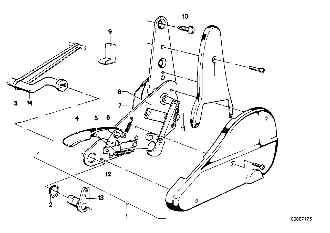 前部座椅-活动背座椅角形件