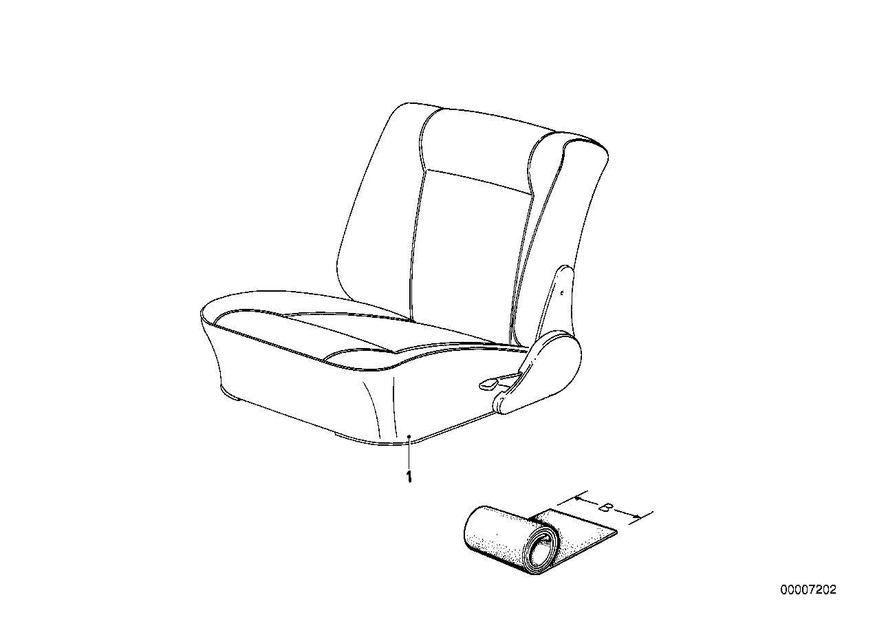 Potah sedadla-metrové zboží přední