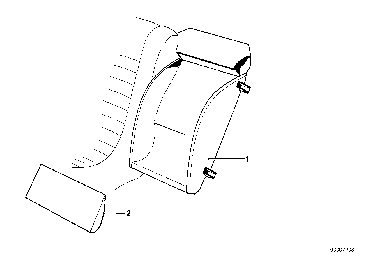 Center armrest rear-filling insert