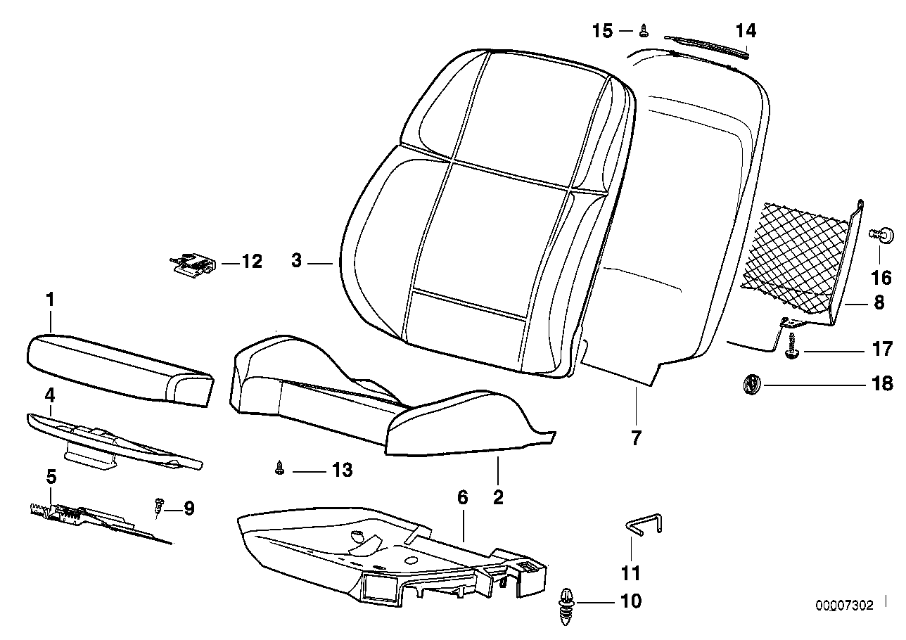 Pad/seat pan of BMW sports seat