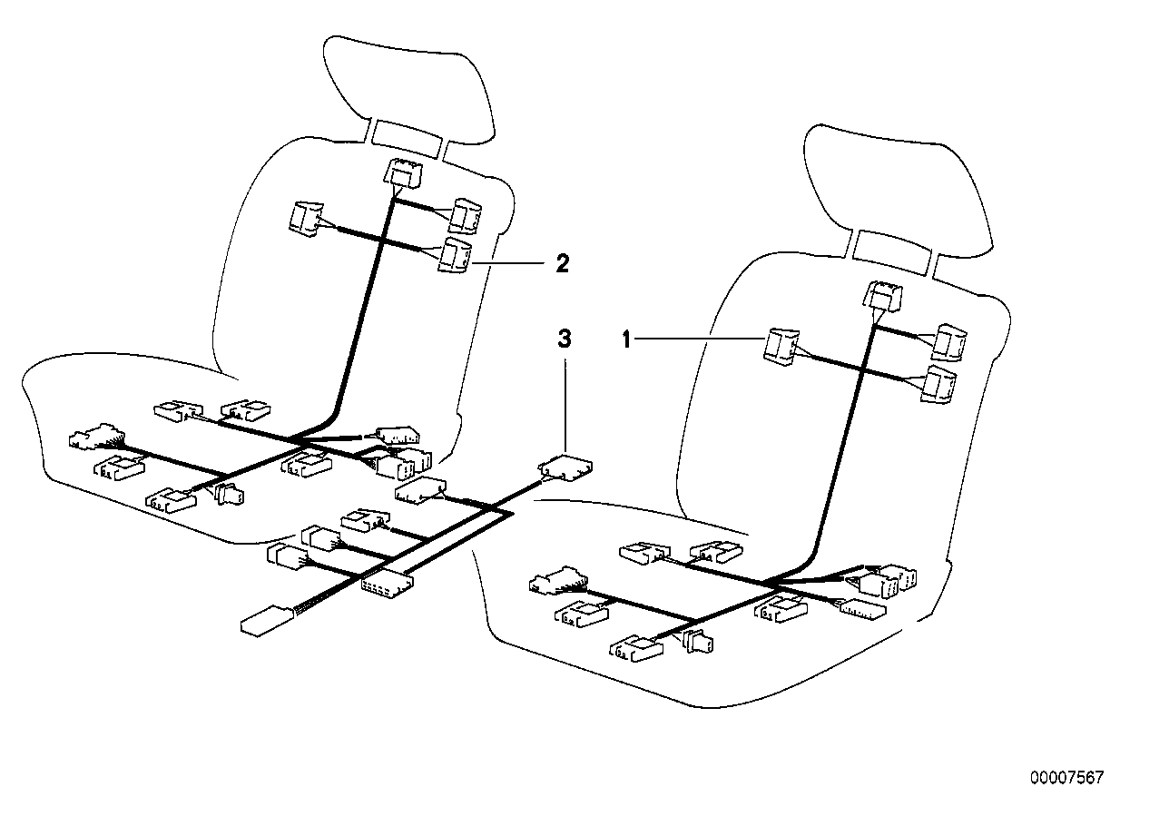 导线组 电动座椅调整装置 前部