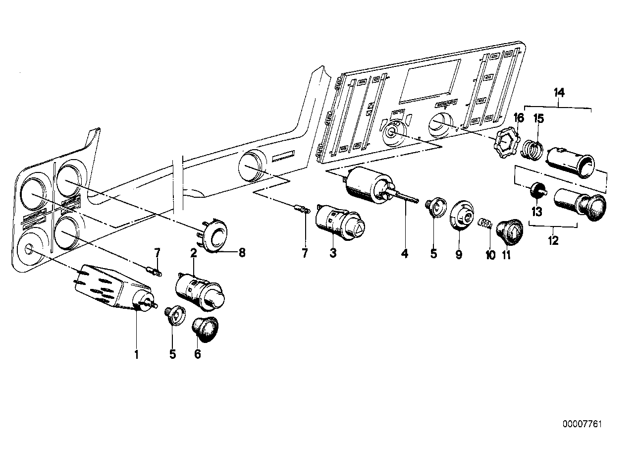 Панель приборов с выключателями