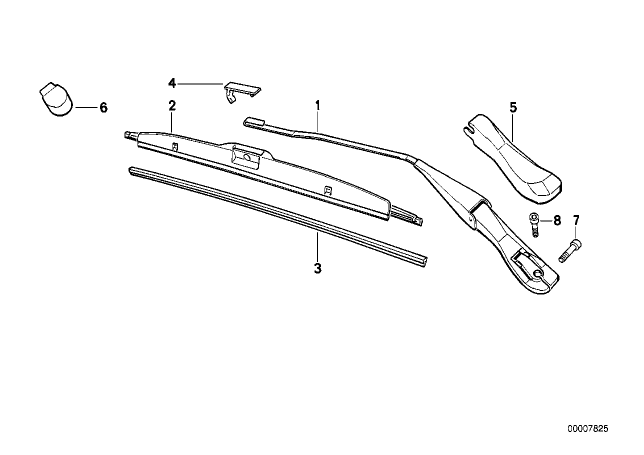 Jednotlivé díly raménko stěrače