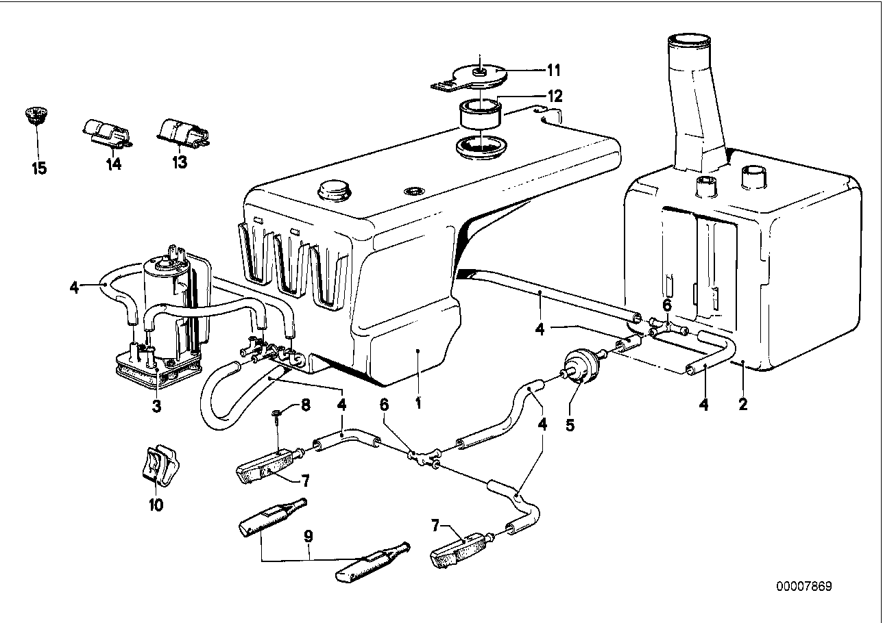 Детали системы омывателей фар