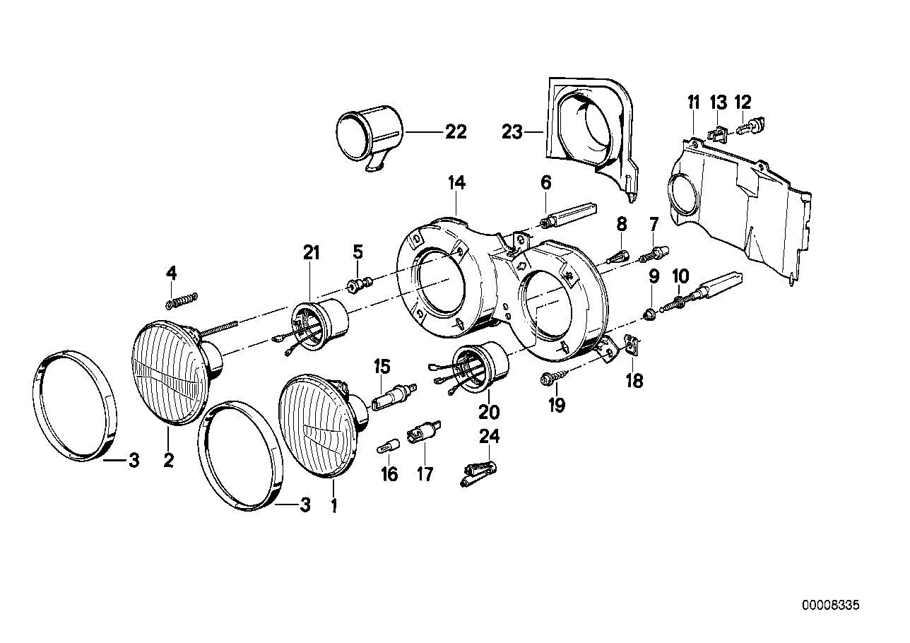 Single parts f conventional headlight
