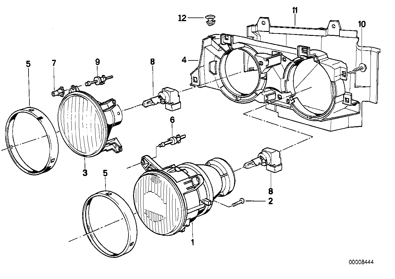 Single components for headlight