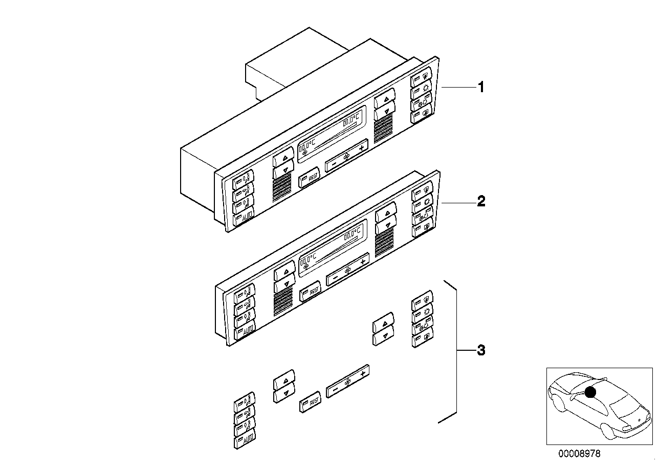 Ovládací panel automatická klimatizace