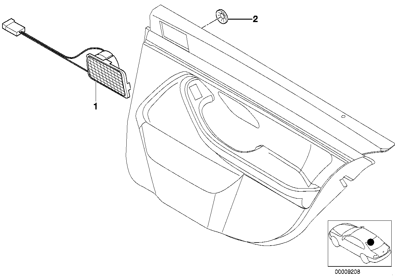Single parts f rear door hifi/top-hifi