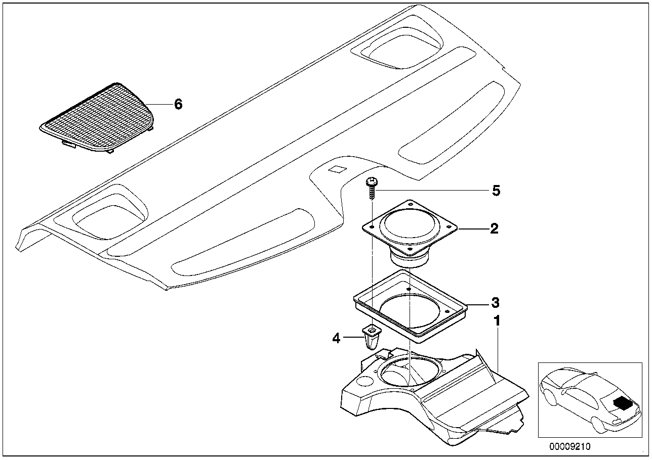 Single parts f package shelf hifi system