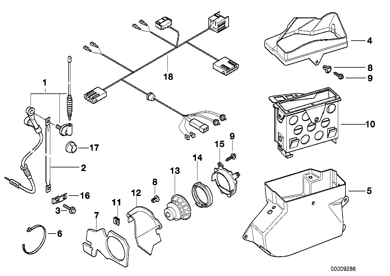 Kit de montagem rádio/peças individuais