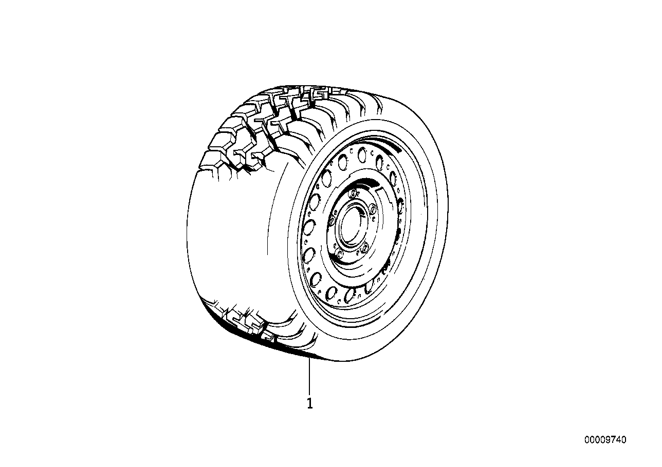 Wheel and tyre set, winter