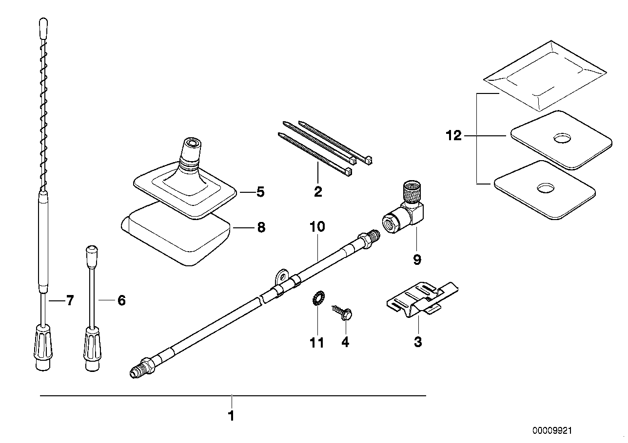 Kit de montage antenne de vitre