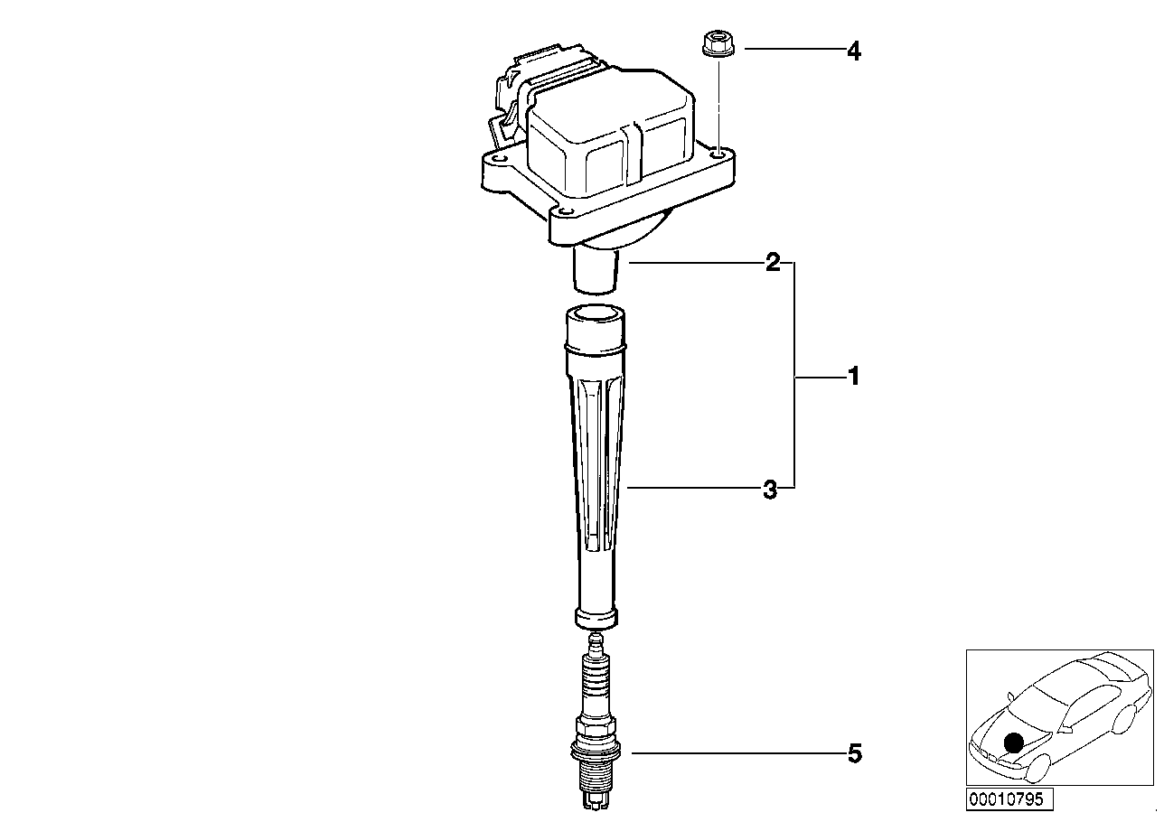 Rod-type ignition coil