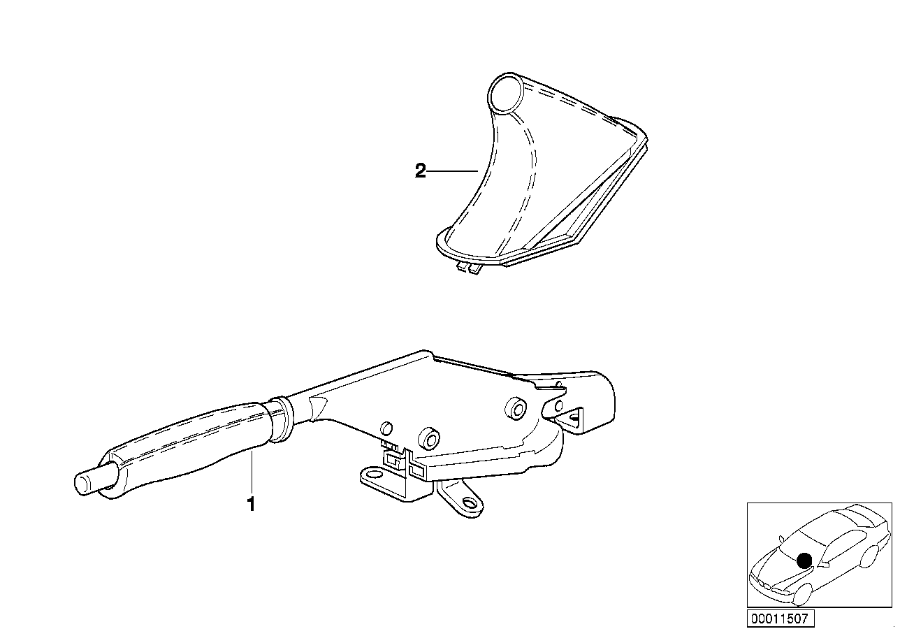 Individual handbrake lever and cover