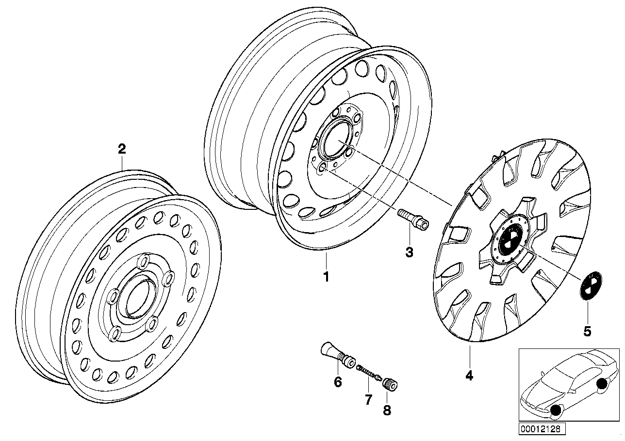 Колесный диск легкосплавный, дизайн 12