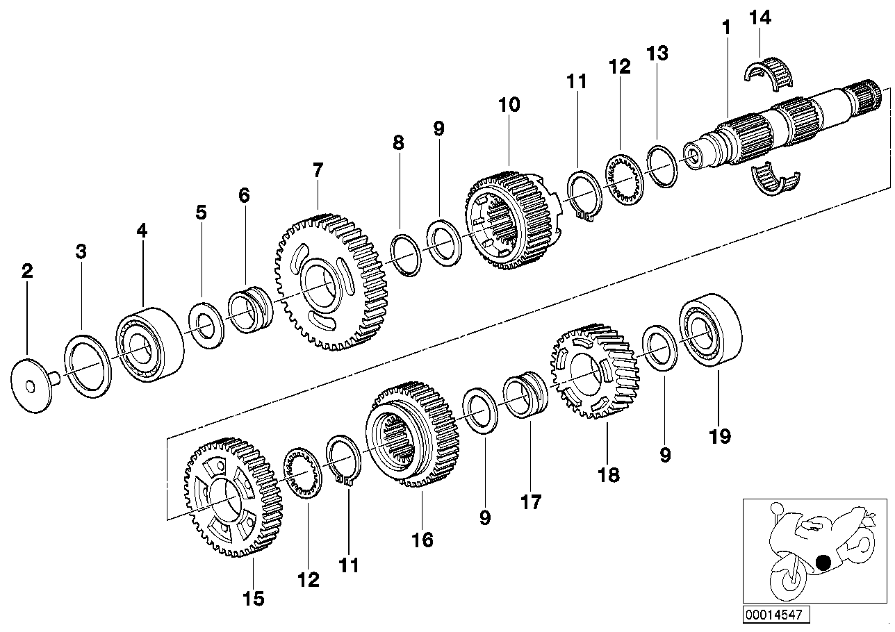 5-speed gearbox output shaft M 93, M 94