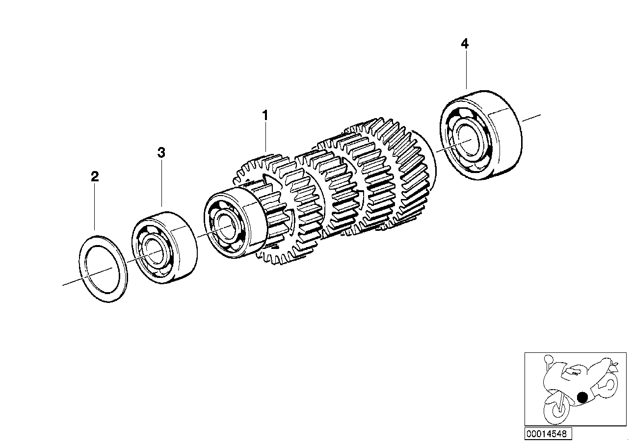 5-speed gearbox intermediate shaft