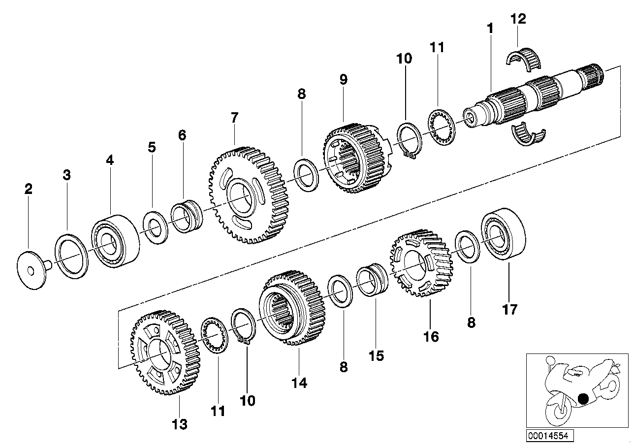 5-speed gearbox output shaft M 97