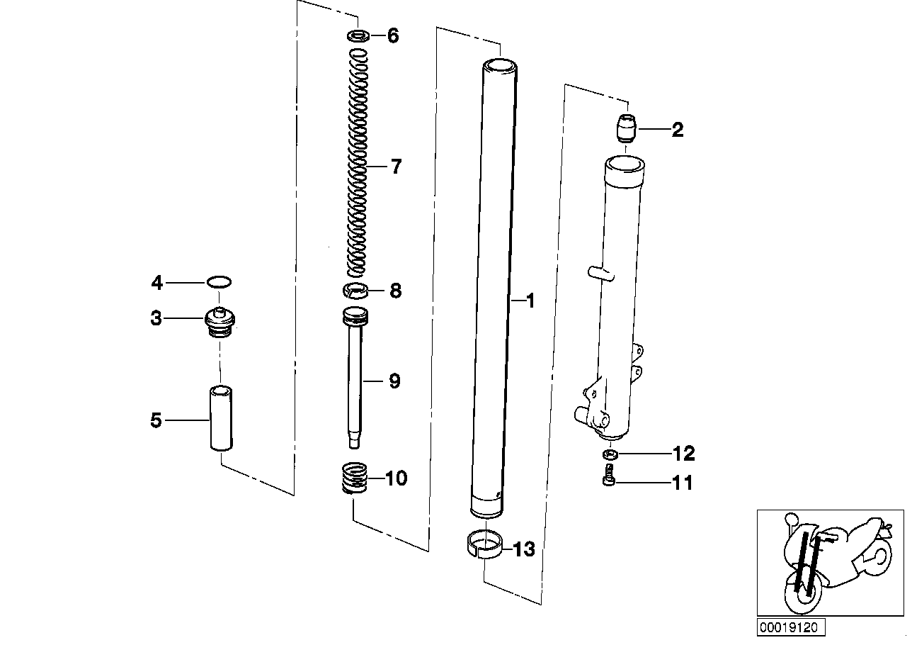 Teleskopgabel-Standrohr/Dämpfer/Feder