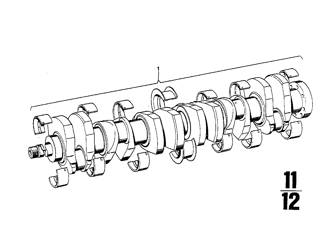 Kurbeltrieb-Kurbelwelle mit Lagerschalen