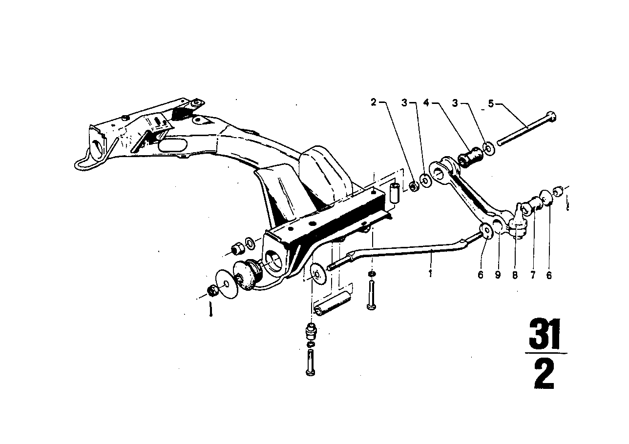 Cadre aux. avant / bras de suspension