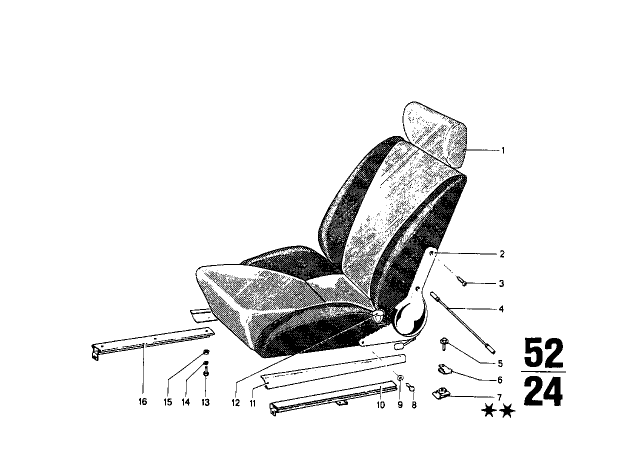 Fotel sportowy Recaro, poj. części