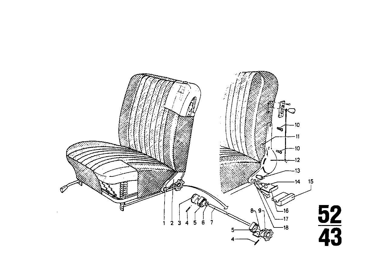 Sedadlo přední závěs sedadla s lůžkem