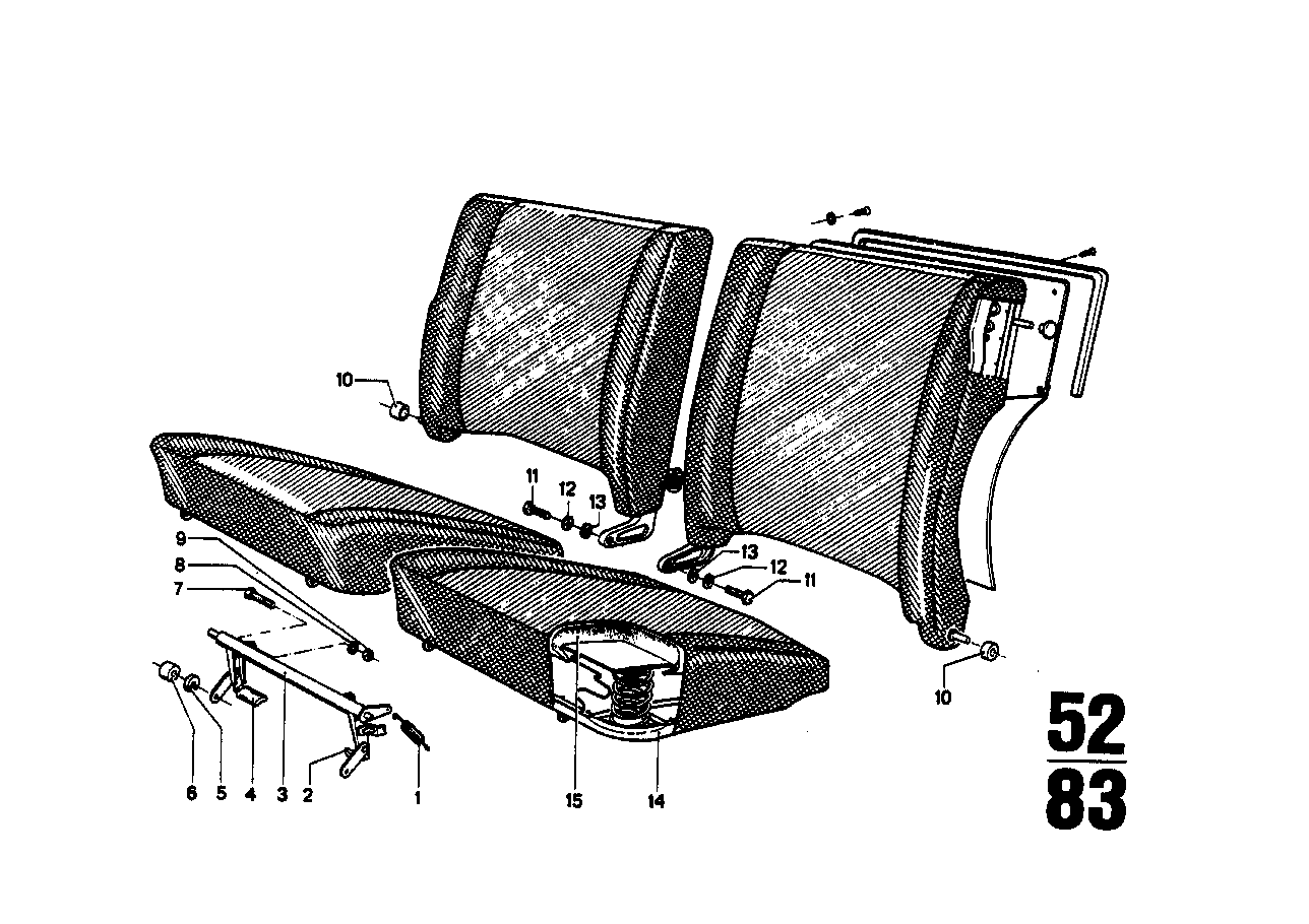 Fold-down rear backrest