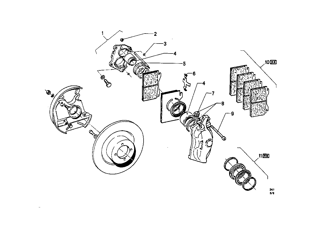 Front-wheel brake, dual-circuit