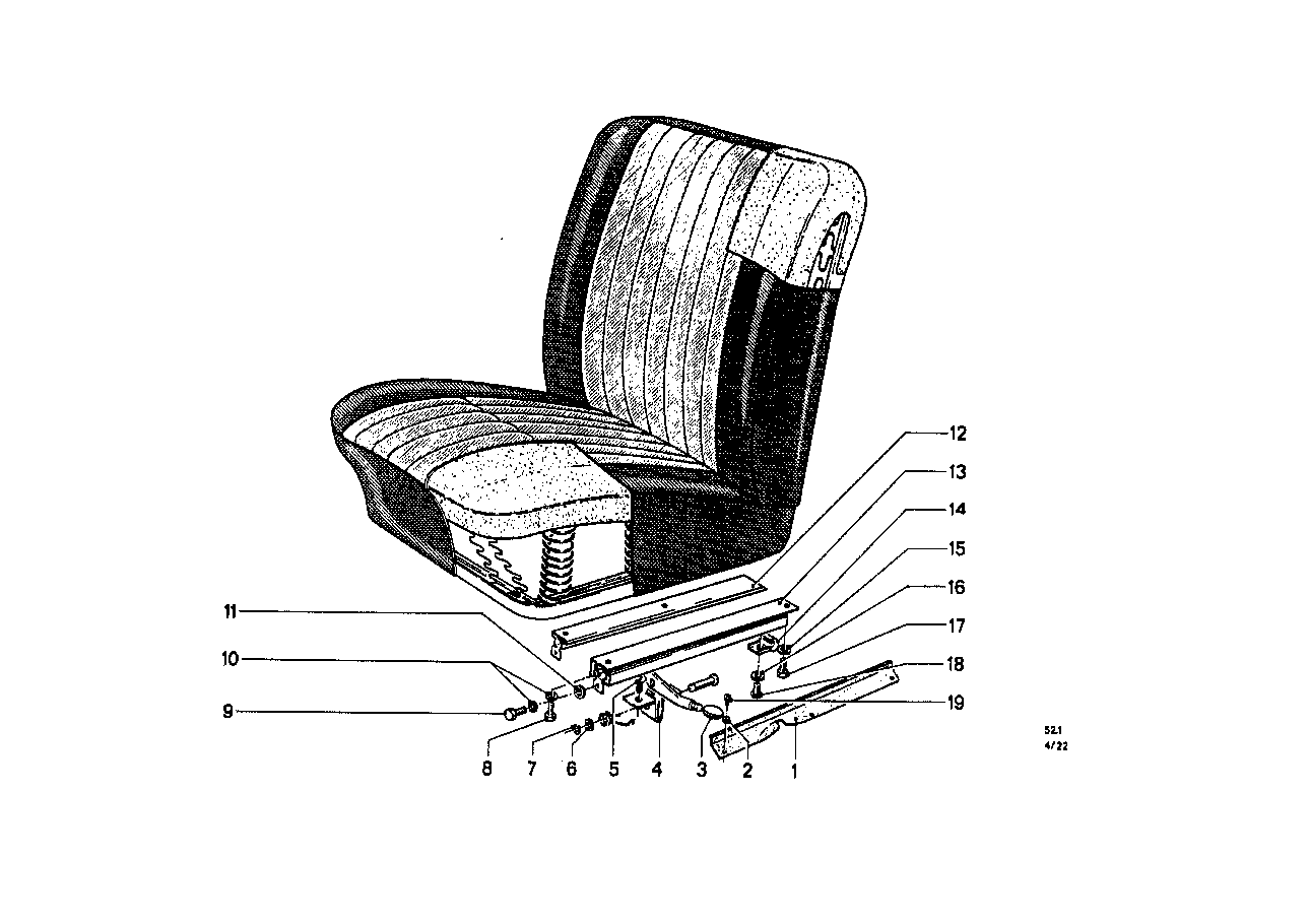 Pezzi di comandi sedile anteriore