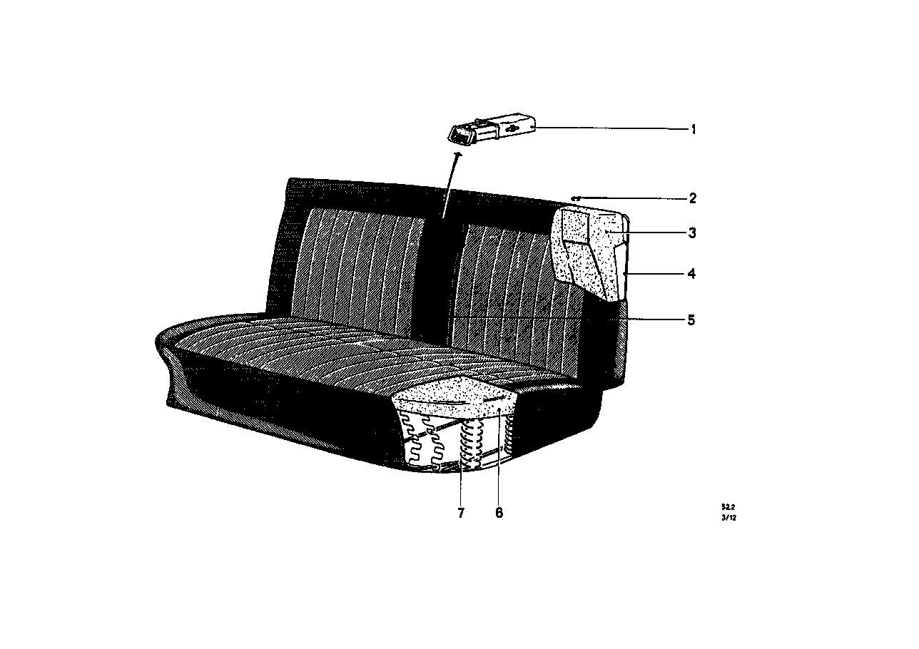 Fotel tylny, elementy pojedyncze