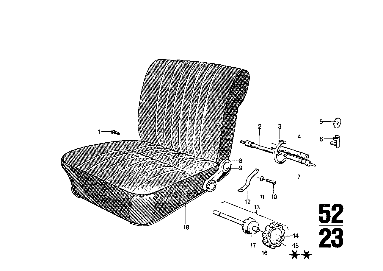Фурнитура сиденья с откидной спинкой