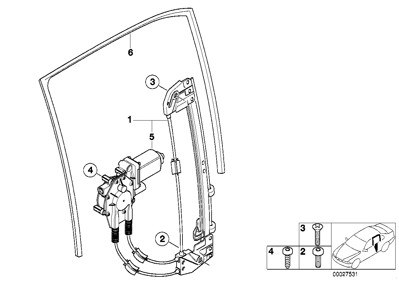 Meccanismo cristallo portiera posteriore