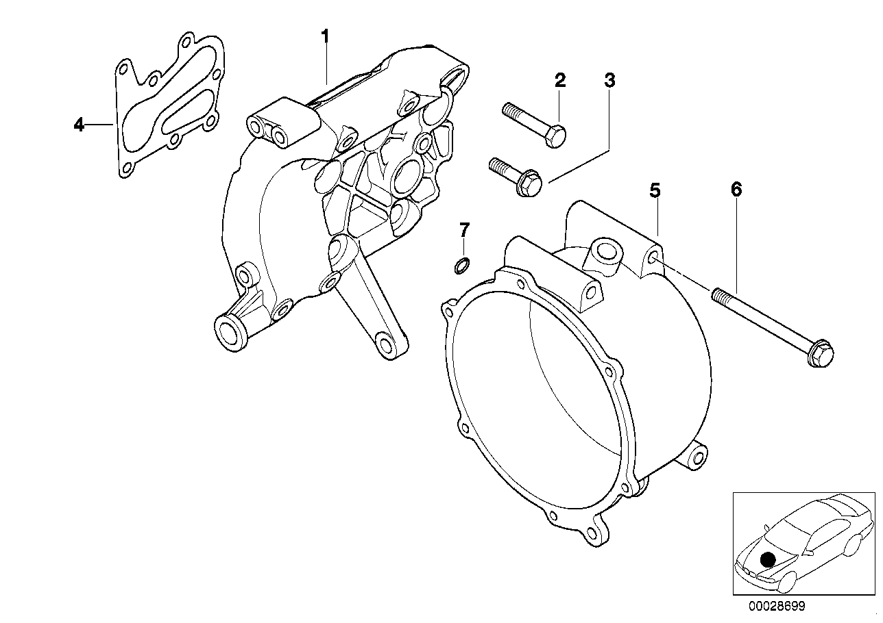 Single parts f alternator water-cooled