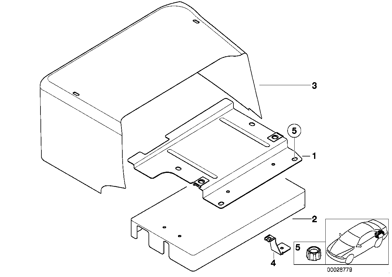 Kryt akumulátoru v zavazadlovém prostoru