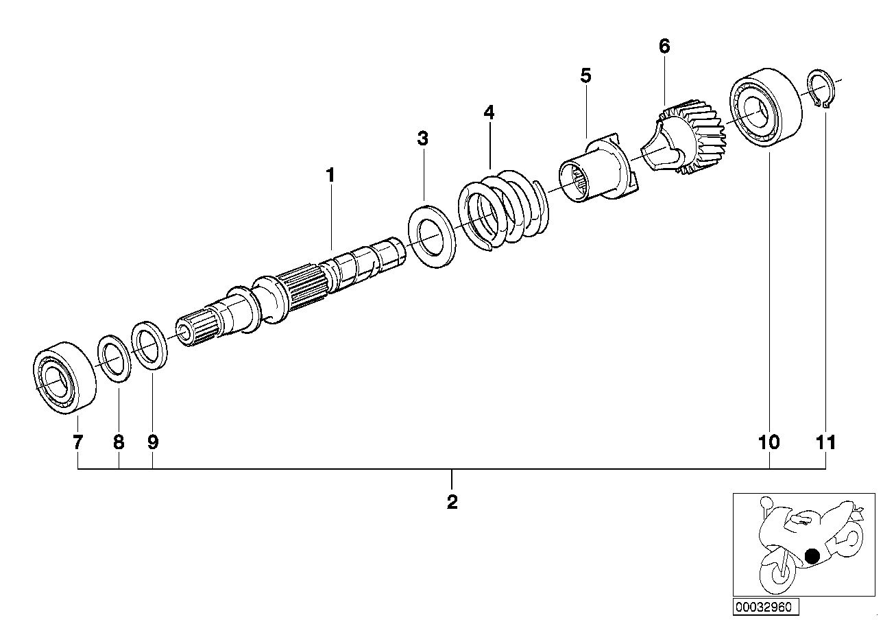 5-speed gearbox input shaft M 93, M 94