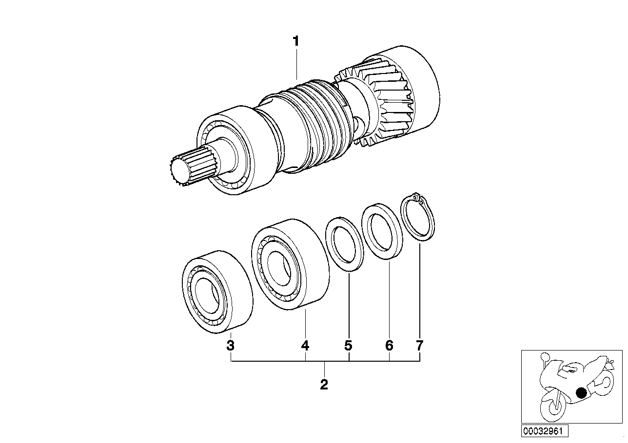 5-speed gearbox input shaft M 97