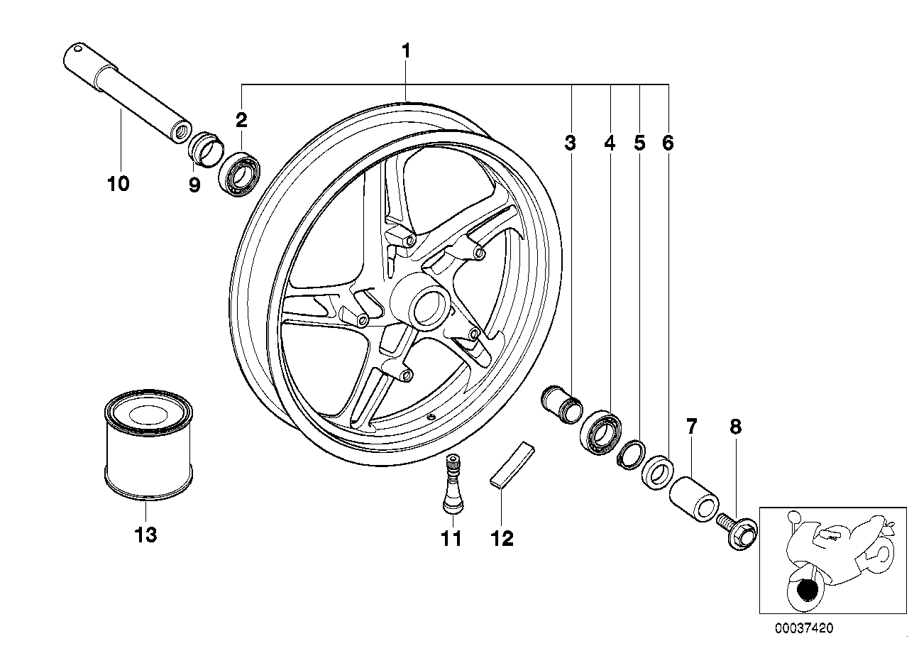 Cast fr. wheel with/without integr. ABS