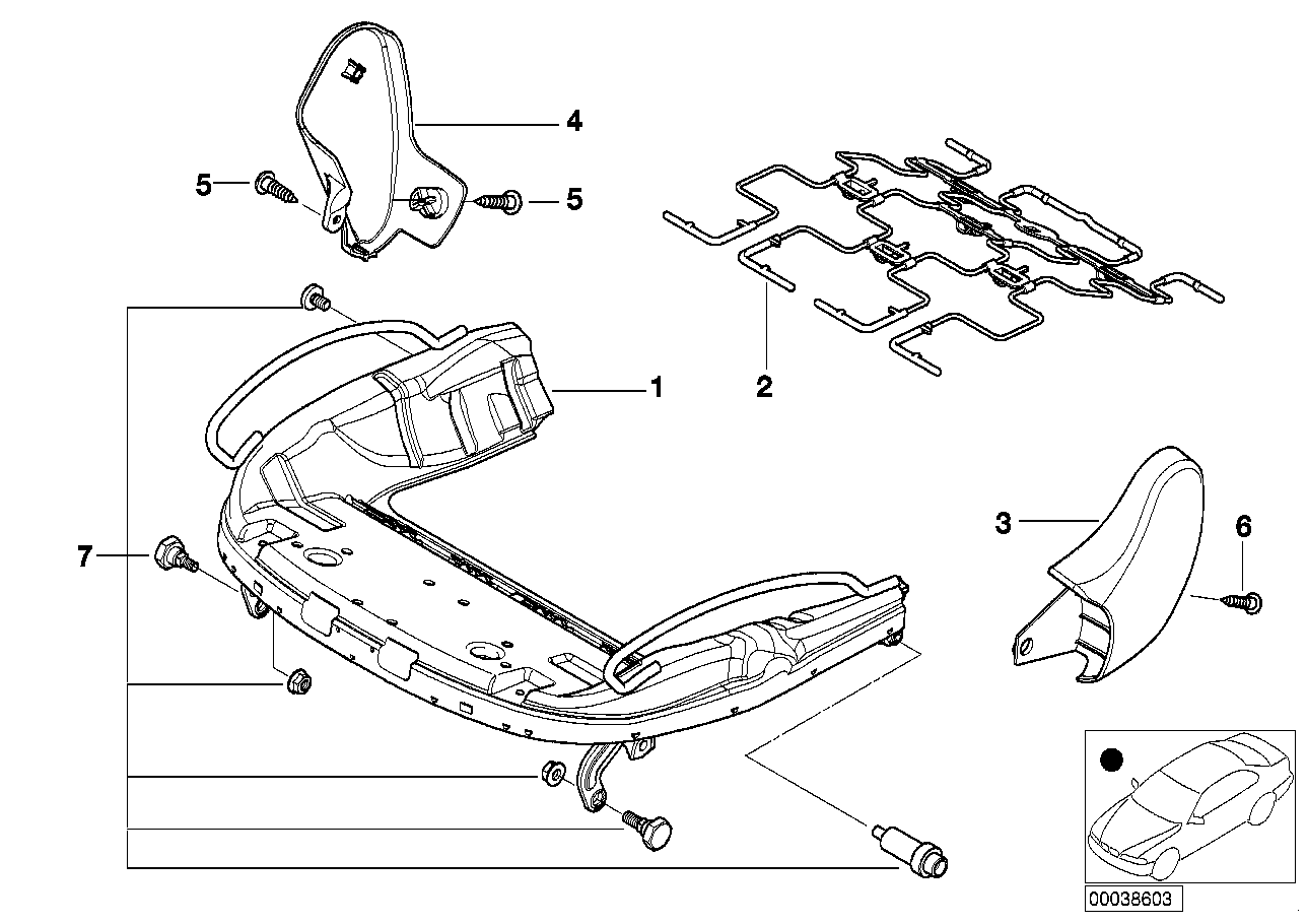 Estrutura do assento do banco dianteiro