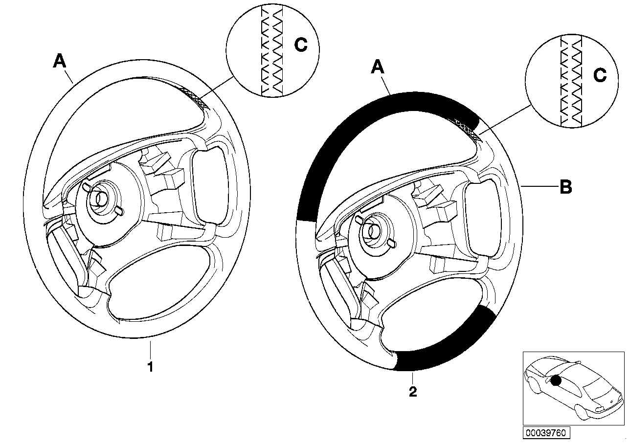 Individual steering wheel airbag SA 240