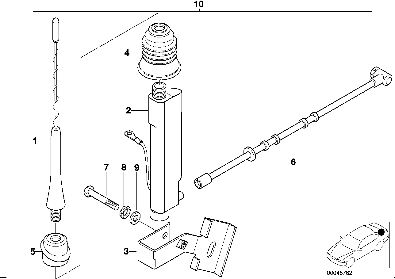 Kit de montage pour antenne baton courte